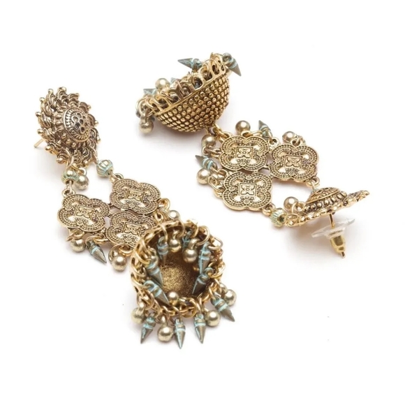 Gold plated jhumkis - Picture 2 of 2